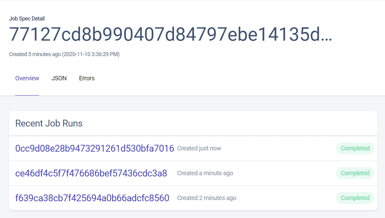 Once the node has successfully completed some requests, we can then go back to the smart contract and see its state has been successfully updated.