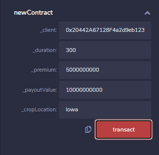 Creating a new insurance contract